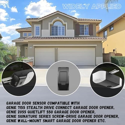 Garage Door Sensors Bracket, Replacement for Genie/Overhead Garage Door sensors, GSTB-R STB-BL Garage Sensor for Genie Garage Door Openers Manufactured After 1993，Includes Sender & Receiver & Bracket.