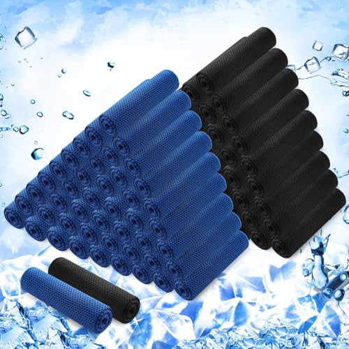 Hosuly 100 Pack Cooling Towels, 40"x12" - color: Deep Blue, Black