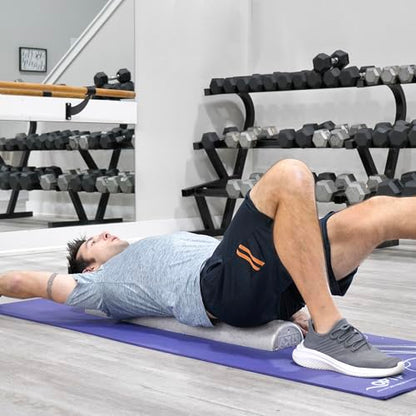 OPTP Silver AXIS Moderately Firm Foam Roller – Half-Round, Silver, 36" x 3" - size: 36" x 3" Half-Round