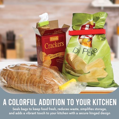 LINDEN SWEDEN Twixit! Bag Clips - Set of 15 - Keep Food Fresh, Prevent Spillage - Great for Storage and Organization - Microwave, Freezer and Dishwasher-Safe - BPA-Free - size: 5 Large 10 Small