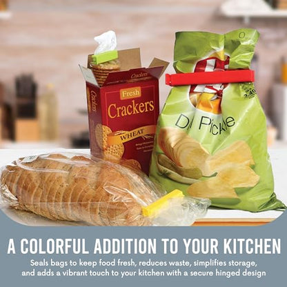 LINDEN SWEDEN Twixit! Bag Clips - Set of 15 - Keep Food Fresh, Prevent Spillage - Great for Storage and Organization - Microwave, Freezer and Dishwasher-Safe - BPA-Free - size: 5 Large 10 Small