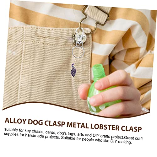 Alloy Dog Clips 100 Sets Key Rings for DIY Making