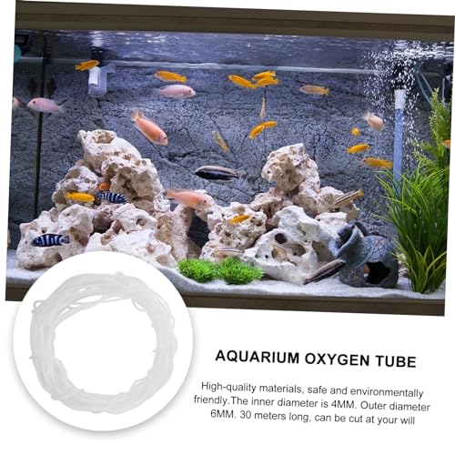 Toyvian 30m Flexible Aquarium Tubing Id Od Hose for Hydroponics and Air Pumps for Fish Tanks and Aquatic Environments