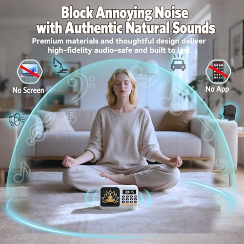 Tibetan Meditation Singing Bowl, Portable Electronic Audio Sound Machine with 27 Different Singing Bowl, Natural Soothing Sounds for Yoga, Meditation, Chakra Healing and Stress Relief(Green) - color: Green