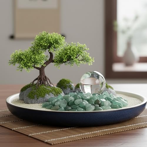 Crystal Chips Stone-Aquarium Rocks Decor,Fish Gravel,Tumbled Stone Chips for Aquascape Vase Filler,DIY Crafts,Indoor Plants - color: Green