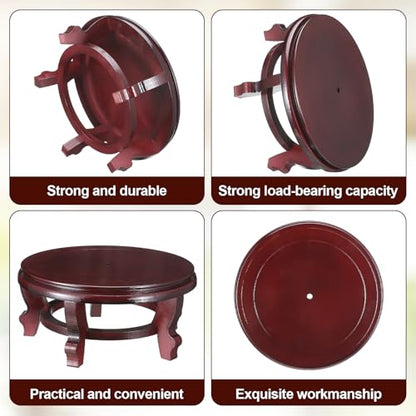 10.5 Inches Wooden Planter Stand Indoor Chinese Vase Fishbowl Display Stands Asian Vase Pot Traditional Stands for Home Indoor Plants Outdoor Decoration