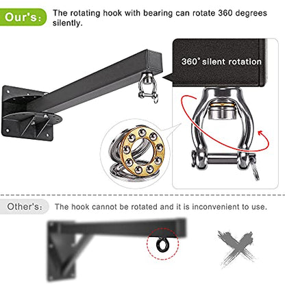 SELEWARE Wall Mount Heavy Bag Hanger Heavy Duty Punching Bag Hanger - color: 24" adjustable Heavy Bag Hanger with Spring