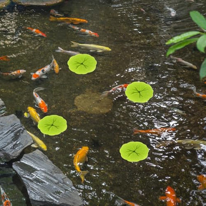 Luxshiny 40pcs Lifelike Imitation Lotus Leaves 6cm Water Lily Pads Artificial Floating Pond Decor for Aquarium Fish Tank and Home Garden Display