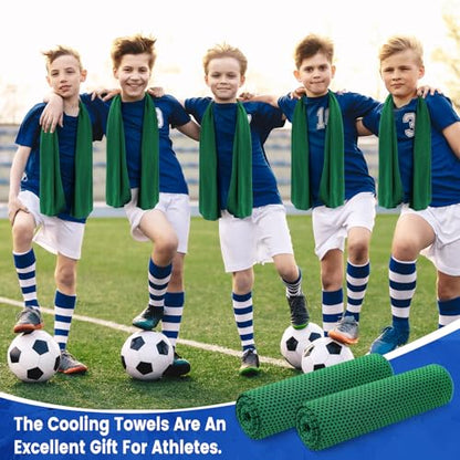 Hosuly 30 Pack Cooling Towels Bulk Microfiber Breathable, Green - color: Green