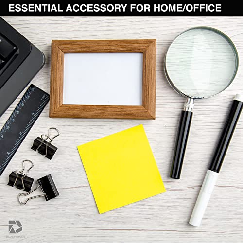 Classic Handheld Magnifying Glass - Portable Compact Design for Travel, and 3" Glass Lens with 3X Magnification for Reading Small Print, and Hobbyists, Black, (SON-DP-8119)