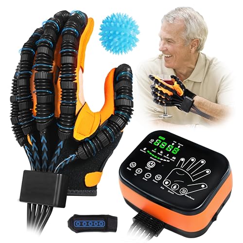 8th Generation Rehabilitation Robot Gloves For Stroke, Robotic Gloves Stroke Rehab, Hand Exercisers For Therapy, 4 Modes, Adjustable Intensity, Touch Panel. - size: Left Hand, Size-M