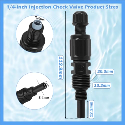 1/4 Inch UCDBINJ Injection Check Valve Replacement for Sten-ner Pump Filter Parts 45, 85, 100 & 170, Classic, Single Head, S420, S128, S10P, VX, SV, S Series with Ferrule & Duckbill (2 Pack)
