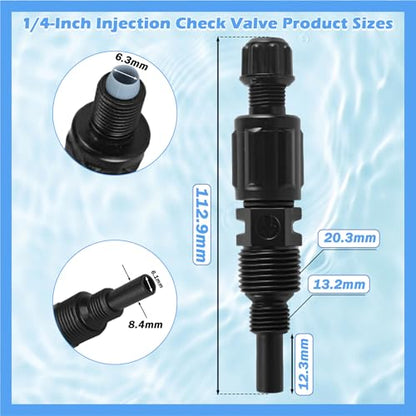 1/4 Inch UCDBINJ Injection Check Valve Replacement for Sten-ner Pump Filter Parts 45, 85, 100 & 170, Classic, Single Head, S420, S128, S10P, VX, SV, S Series with Ferrule & Duckbill (2 Pack)