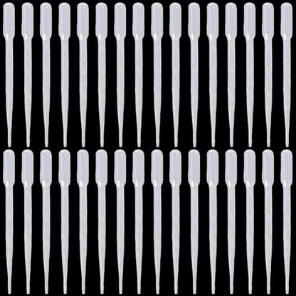 50Pcs 3ML Plastic Dropper Liquid Dropper Tool Clear Long Refillable White Essential Oil Laboratory Calibrated Eye Container Pipettes for Essential Oils Liquids Resin Activities Accessories - size: 6.3x0.51 inch(16x1.3cm)