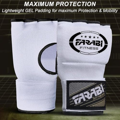 FARABI Kids Hybrid Boxing Inner Gloves Punching Boxing Gloves - color: White