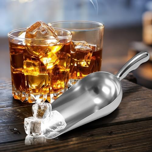 Pack of 2 Cast Aluminum Scoops,12 Oz. (Ounce) Dry Goods Scoop for Feed | Ice Scoops for Ice Cube, Coffee Bean, Food, Candy, Flour, Dry Goods,Spice,Buffet,Wedding By RARKVEN