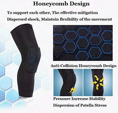Breathable Basketball Shooting Sport Safety Kneepad Honeycomb Pad Bumper Brace Kneelet Protective Knee pads rodilleras - color: Red-1 pair, size: Small
