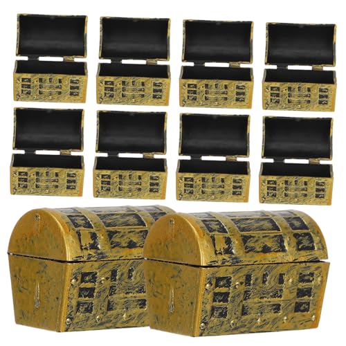 PRETYZOOM 10pcs Mini Treasure Box Ornaments Decorative Miniature Pirate Chests for Boys and Girls Party Favors Desktop Aquarium Decor Party Supplies