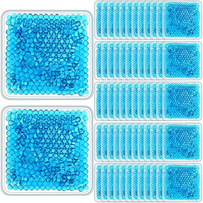 TrelaCo 60 Pcs Gel Ice Packs for Injuries 4"x4" Mini Reusable Ice Packs Small Cold Bags Hot Cold Compress for Pain Relief, Strain, Knee, Migraine, Neck, Toothache, Eyes, Face