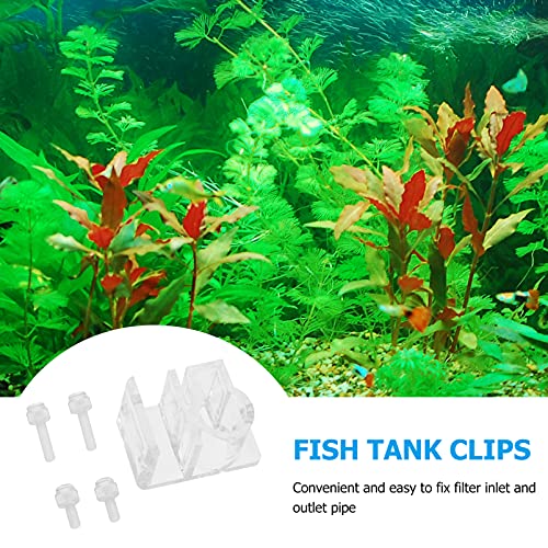 BESPORTBLE 1pc Multi-Function Fish Tank Feeding Clamp Easy Install Food Fixing Holder for Aquarium Inlet Outlet Acrylic Design for Pet Fish
