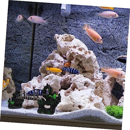 Aquarium Suspension Bridge Decor Lifelike Resin Rockery Adornment Fish Tank Landscaping Statue Unique Aquarium Decoration for Home Office Creative Underwater