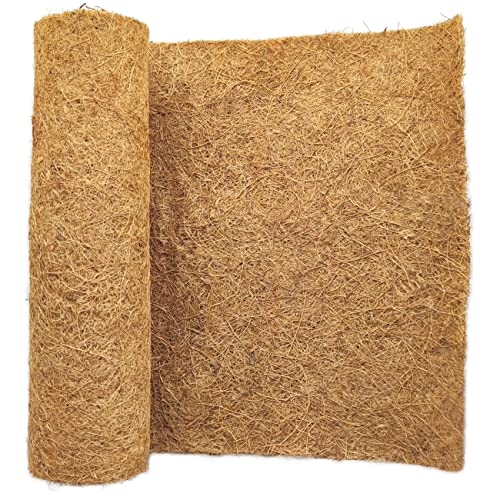 16x80 inch Natural Coconut Coir Liner Sheets Coco Fiber Roll Coco Mat for Planter Flower Basket Liner Garden Decoration Animal Pet Pad - size: 16x80 inch