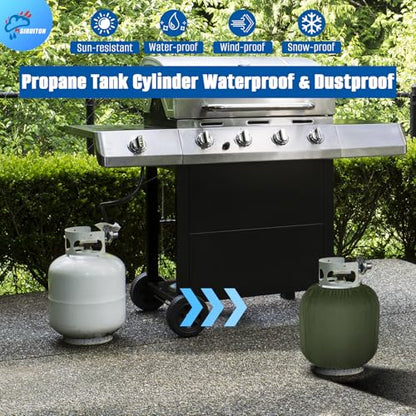 Propane Tank Cover 20lb,Outdoor Heavy Duty 600D Waterproof Oxford Fabric Propane Gas Tank Cover with Adjustable Drawstrings - color: Army Green