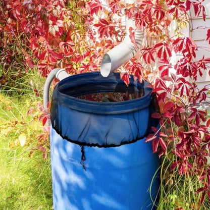 150cm/59in Mesh Cover for Rain Barrels, Rain Barrel Net Cover with Drawstring, for Round Rain Barrels, Outdoor Garden Water Collection Buckets Tank Protector, Black