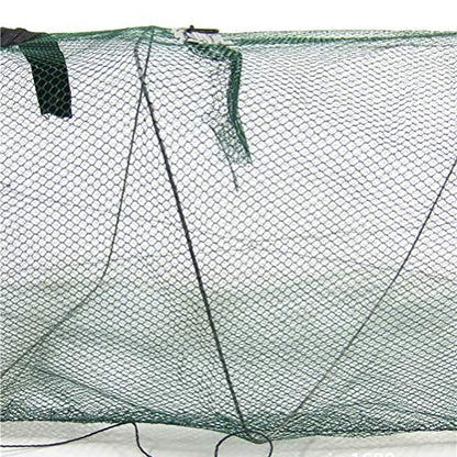 Collapsible Fishing Trap Net,Fish Shrimp Minnow Crayfish Crab Baits Cast Mesh Trap Automatic Fishing Nets (Green)