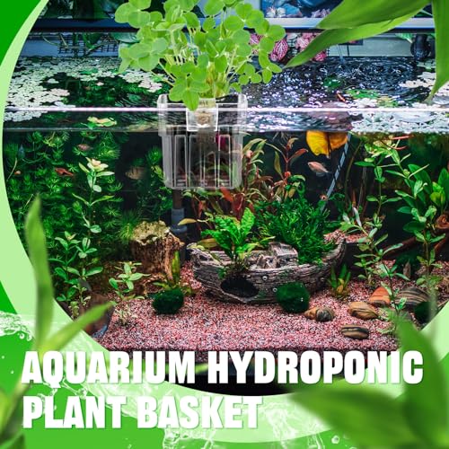 8 Pcs Clear Acrylic Aquarium Plant Holder with Hooks Top Aquarium Plant Hanging Fish Tank Cup Pots Aquascape Decoration for Aquaponic Cultivation Water Feature Decoration
