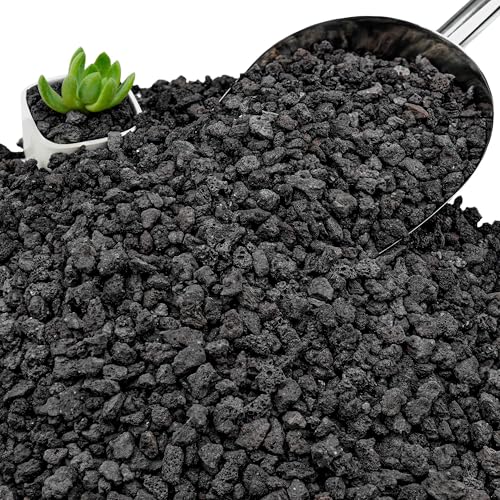 6lb Black Lava Rocks for Plants, 3/8" Succulent Potting Soil Amendments, Decorative Lava Rocks for Fire Pit, Volcanic Gravel for Aquarium, Natural Pebbles Pumice for Cactus, Vase, Top Dressing - color: Black, size: 6 Lb