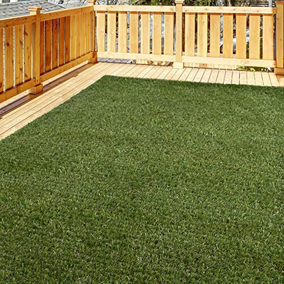 iCustomRug Ivy, Thick Realistic Grass Mats & Rugs 4' X 8' Synthetic Turf with Finished Edges, Indoor Outdoor Grass Pet Pad - size: 4' x 8' (Rectangular)