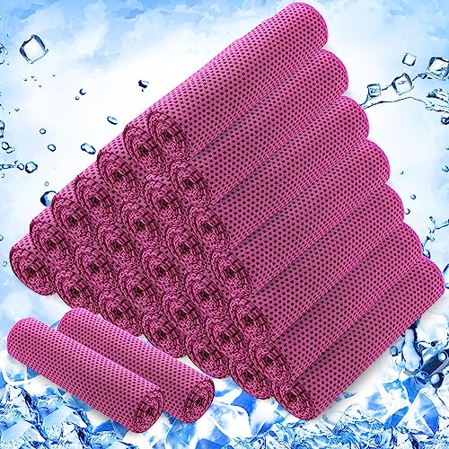Hosuly 30 Pack Cooling Towels 40"x12" - color: Rose Red