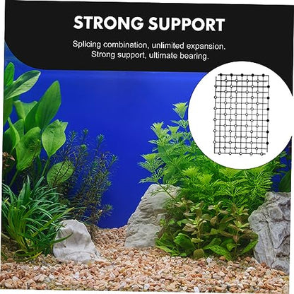 2pcs Aquarium Fish Tank Divider Trays Plastic Egg Crate Tray Grid Bottom Board Fish Separator 26x17.5x0.5CM Black - color: Black