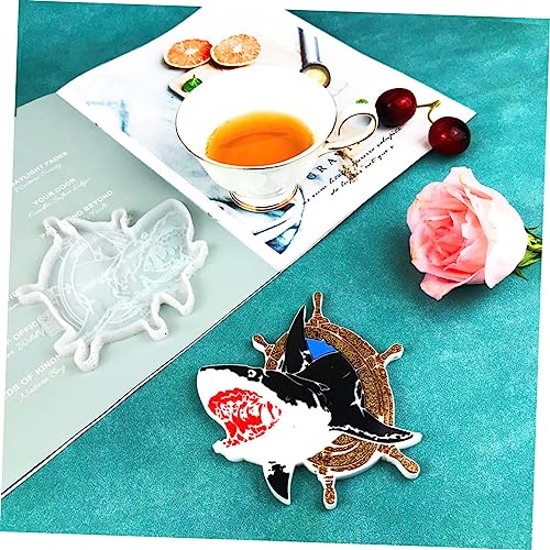 Shark Coaster Silicone Mold for DIY Cup Mats Easy Demould Smooth Finish Durable Resin Crafting for Home Decor and Gifts