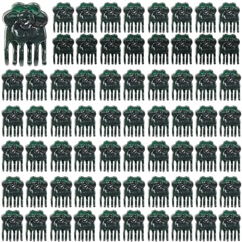 200PCS Garden Plant Orchid Clips Plant Clips Dark Green Plant Orchid Support Clips Garden Orchid Clips for Supporting Stems Vines Stalks Grow Upright