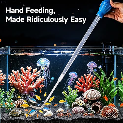 27.7IN Extra Long Turkey Baster for Aquarium Coral Fish Feeder, Blue | 50ml Plastic Long Pipette for Aquarium, Siphon for Fish Tank Water Changer, Coral Food Spot Feeder, Easy to Clean, Versatile