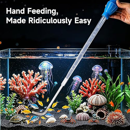 27.7IN Extra Long Turkey Baster for Aquarium Coral Fish Feeder, Blue | 50ml Plastic Long Pipette for Aquarium, Siphon for Fish Tank Water Changer, Coral Food Spot Feeder, Easy to Clean, Versatile