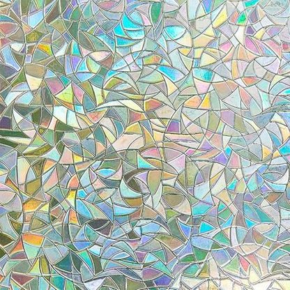 Rainbow Window Privacy Film, Half-Moon Pattern, No Glue, Anti-UV (23.6 x 157.4 Inch) - color: Rainbow, size: 23.6 x 157.4 Inch