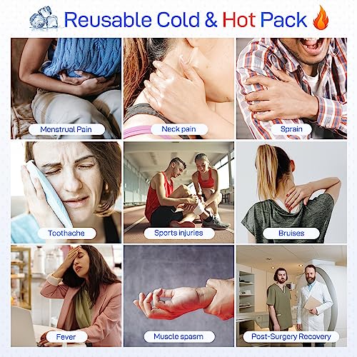 Ice Pack for Injuries Reusable, Ice Bag Reusable 11" Hot Water Bag for Hot & Cold Therapy, No-Leak Elastic Pink Ice Bag for Pain Relief, Menstruation Pain Injuries Muscle Strains - size: 11 Inch
