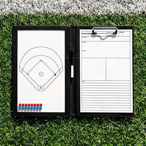 FORZA Magnetic Coaching Board | A4 Double-Sided Tactics Folder with Magnetic Markers, Pen & Eraser [13 Sport Options] - style: Baseball