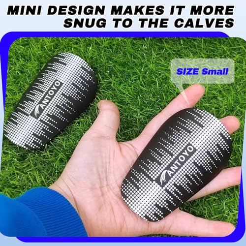 Mini Shin Guards Soccer Kids,Small Protective Gear with Fixed Straps - color: White Stars, size: S(H: 3.9 in,W: 2.4 in)