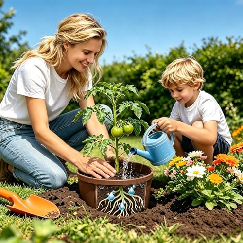 24 Pieces Planting Grow Rings, 7.8-15.16in Adjustable Round Plant Support Rings, Brown Plant Rings for Outdoor Plants – Blocks Pests & Retains Soil Moisture