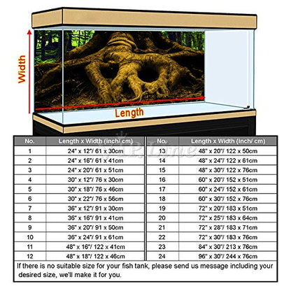 Large Tree Root PVC Aquarium Background Poster Fish Tank Decorations Landscape (36" x 16"/ 91 x 41cm) - size: 36" x 16"/ 91 x 41cm