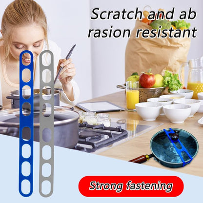 Grey Silicone Lid Straps - 3 Pcs Adjustable Bands for Pots & Pans | Adjustable silicone straps keep lids firmly attached to pots, preventing sliding or loss during storage - color: grey