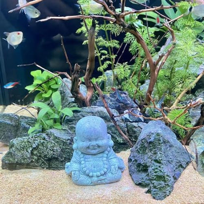livelyfish Buddha Fish Tank Decor Asian Stone Buddha Figurines for Aquarium Zen Garden Fish Tank Statue Decorations Mini Stone Buddha Zen Garden Sculptures Decor,Gift, G