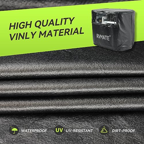 RV Propane Tank Cover, Waterproof, Anti-UV, Black Camper Propane Tank Cover, Fits 20LB Dual Propane Tanks, for RV/Trailer/Camper Accessories