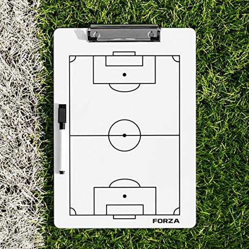 FORZA Dry Erase Coaches Clipboard [13 Sport Options] - Wipe Clean Tactics Whiteboard (Soccer)