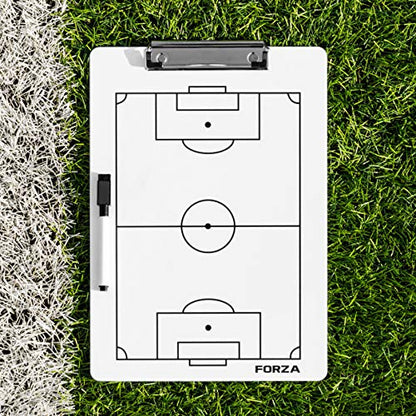 FORZA Dry Erase Coaches Clipboard [13 Sport Options] - Wipe Clean Tactics Whiteboard (Soccer)