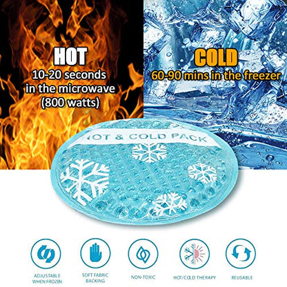 OLESILK Small Round Gel Beads Ice Packs with Cloth Backing, 6 Packs